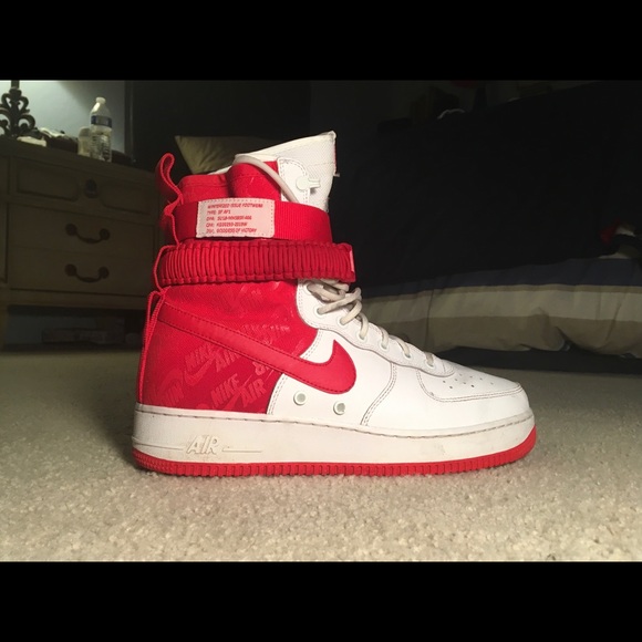 sf air force 1 high white university red